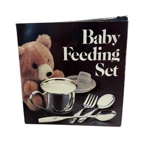 Leonard Silver 4pc Baby Feeding Set No 435 Christening Gift Box Wear Shower Gift